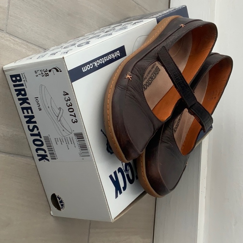 Birkenstock Iona 38 (7.5) gently worn, Leather dark brown